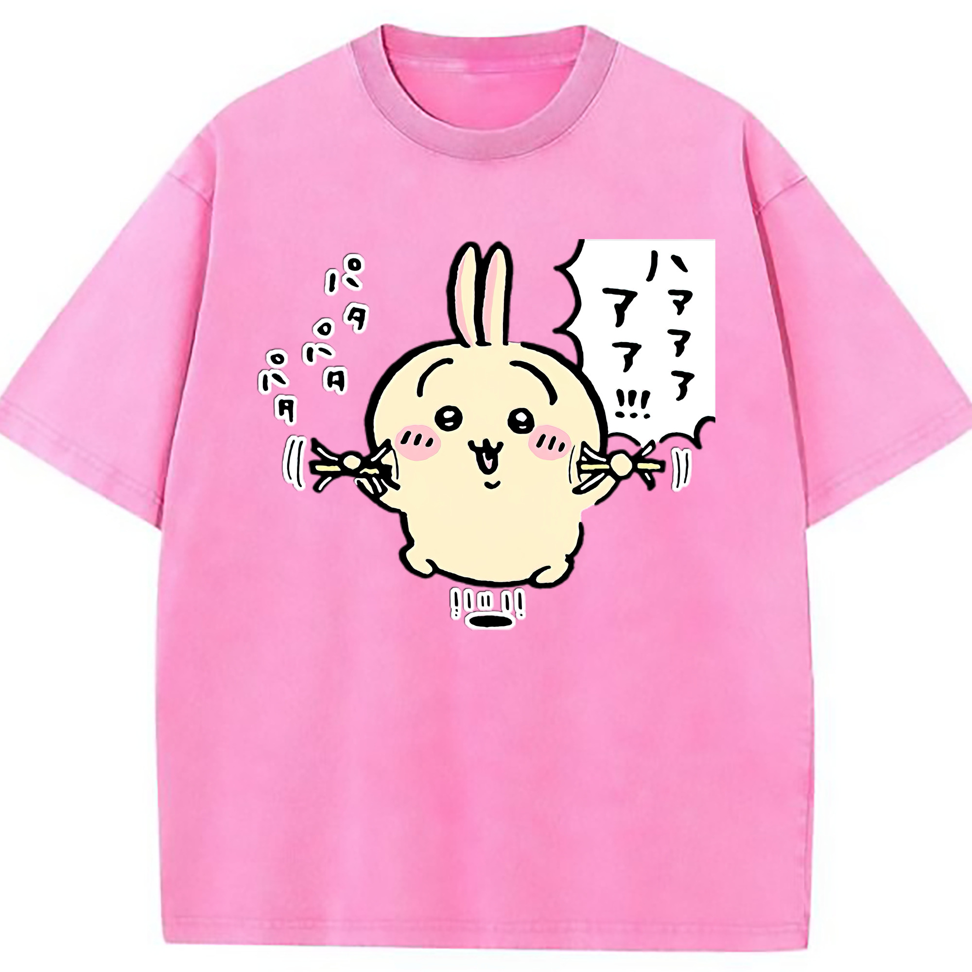 （画像用） ちいかわ うさぎ Chii-kawa usagi 綿100% ヴィンテージ風 半袖Tシャツ（フロントプリント）